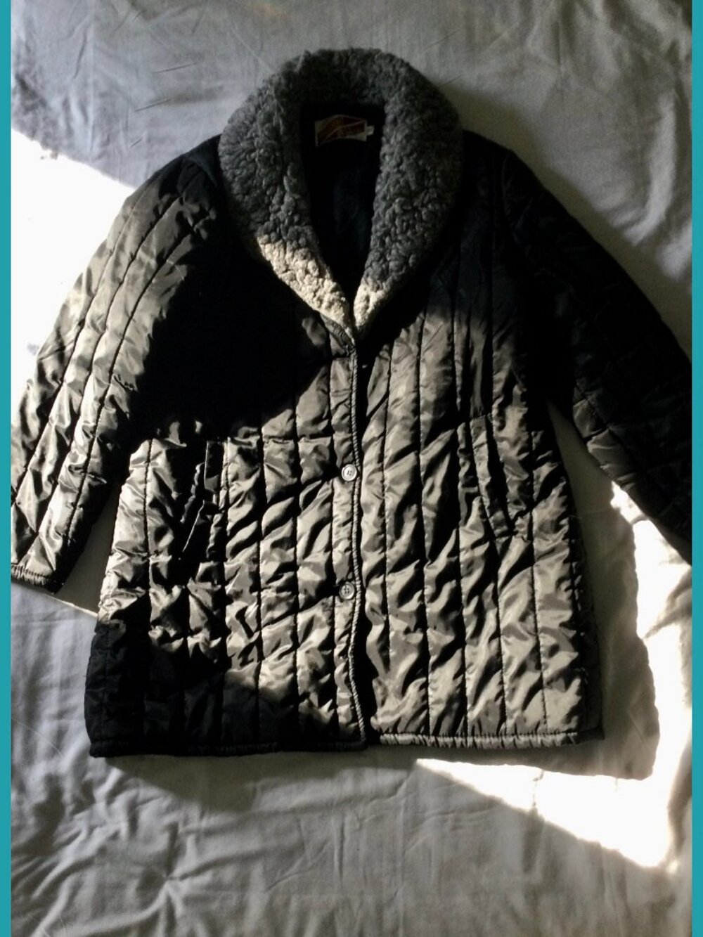 Vtg Coat w/fuzzy Collar, sz 16